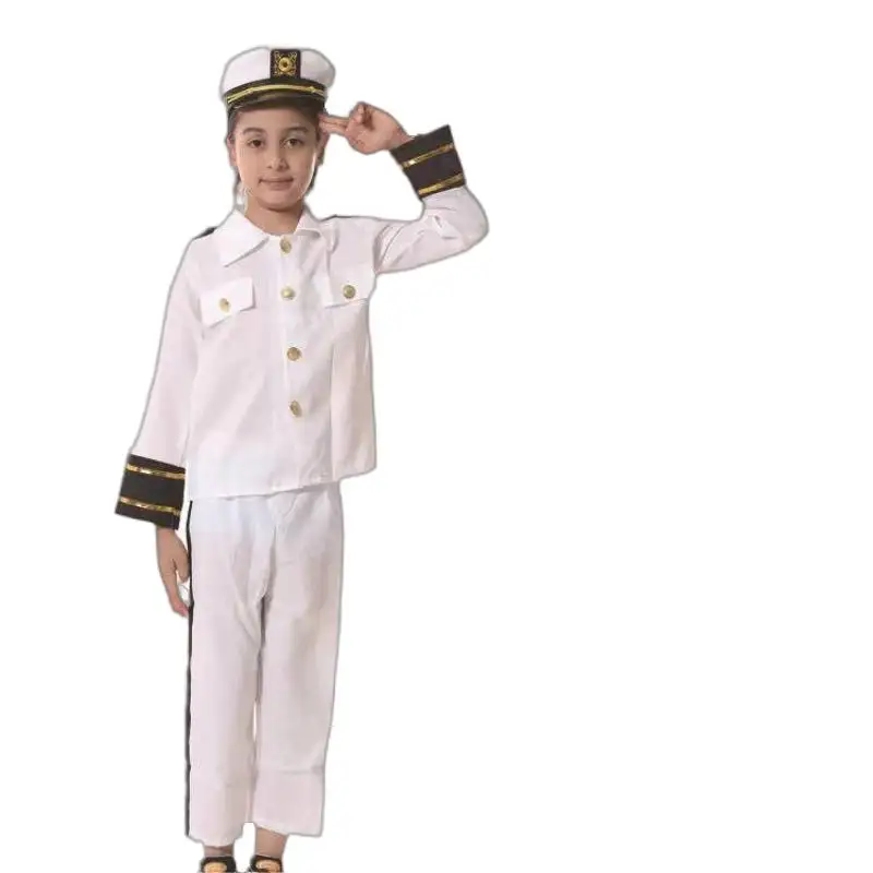 Halloween New Kids Captain Show Costumes Cosplay Navy Sailor Cosplay Outfit with Hat1